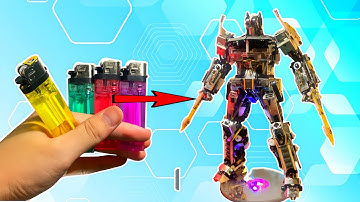Make Optimus prime from lighters #robot #craft #diy #transformers #optimusprime