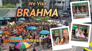 Kess thanking Buddha for her wishes coming true. Brahma in the heart of Bangkok #love