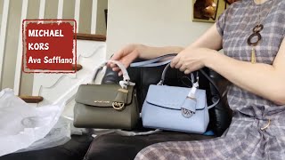 MICHAEL Michael Kors Ava Extra-Small Saffiano Leather Crossbody 超小型Ava雾霾蓝和军绿色挎包开箱  