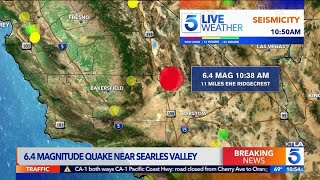 Southern california was rocked by a magnitude 6.4 earthquake that
jolted kern county and widely felt around the region as many prepared
to celebrate inde...