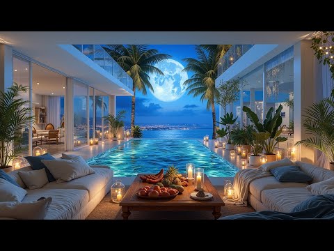 Ocean Chillout Music Deep Tropical House Mix Relaxing Full Moon Night Vibes