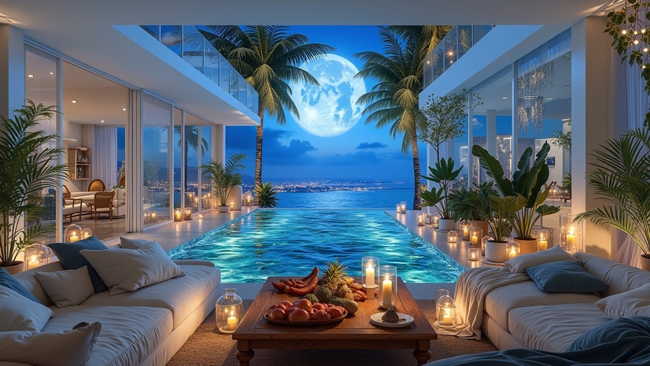 Океанская Chillout Музыка ✨ Deep & Tropical House Микс ✨ Расслабляющие Вибрации Полнолунной Ночи 🌴