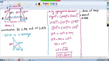 class 8 maths cordova area of trapezium
