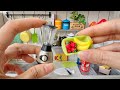 Mini toy kitchen  use the tiniest blender to make milkshake  rement food miniature cooking asmr