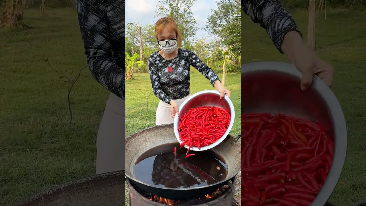 Cooking yummy deep fried chili recipe