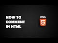 How to comment in Html