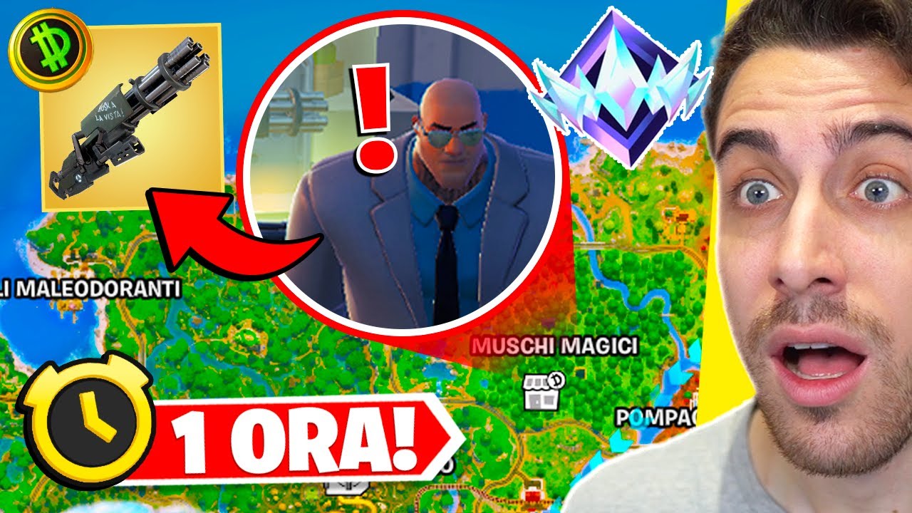 Atterro per 1 ORA da BOSS BRUTUS in RANKED! *MINIGUN MITICA* Fortnite ITA!