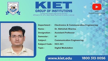 B. Tech_ECE_4Sem| Digital Modulation  | Dr Abhishek Sharma |