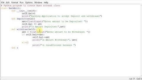 Python program to create Bank account class