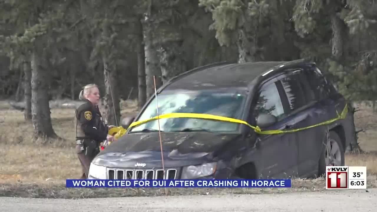 Woman cited for DUI after crashing in Horace - YouTube