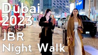 Dubai Nightlife Jbr (Jumeirah Beach Residence) Walking Tour 4K | United Arab Emirates 🇦🇪