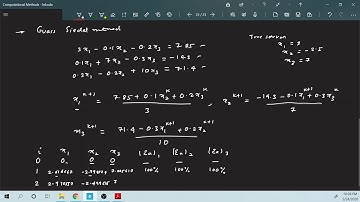 Lecture 7b: Gauss Seidel Method to solve System of Linear Equations