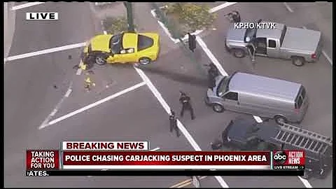 警察とカーチェイス