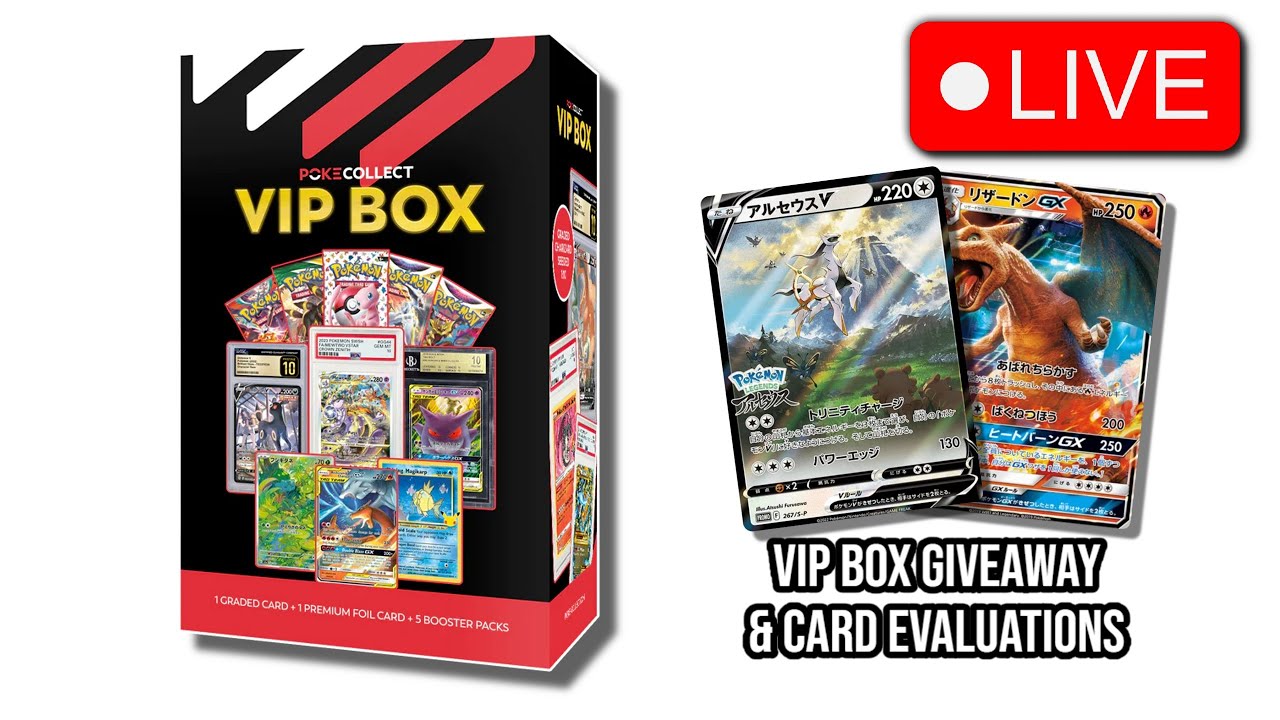 VIP Box Giveaway and LIVE Card Evaluations! 3x PokeCoins (Surprise Stream)