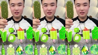 Eating ice cream emoji green Have flavor Yummy yummy ASMR