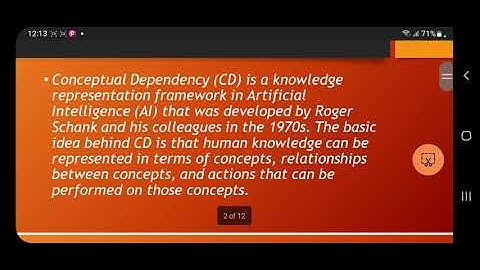 conceptual Dependancy(CD) in Artificial intelligence (AI)