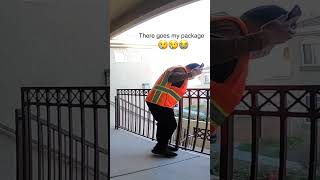 Delivery guy dropped my package from the third floor caught on camera