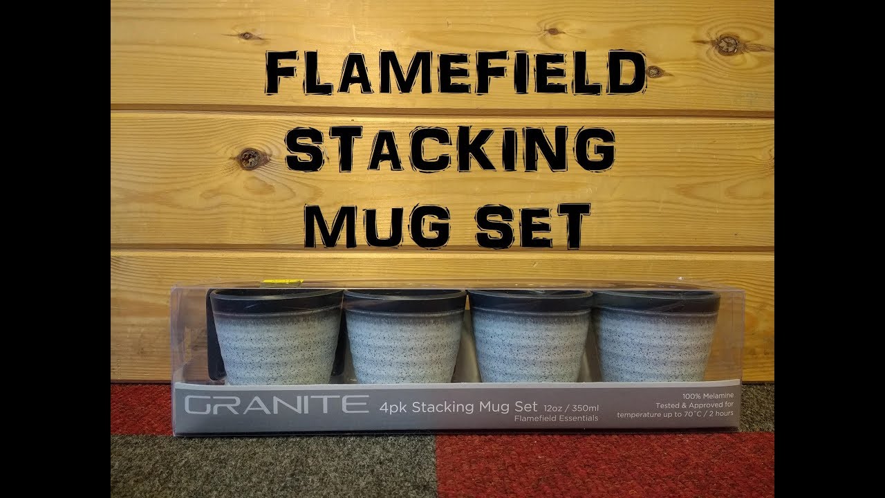 Flamefield 4-Piece 'Shades Of Blue' Melamine Camping Picnic Mugs Set