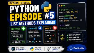 Python List Methods Explained 🔥 | append(), insert(), pop() | Python Tutorial #5 | Tamil