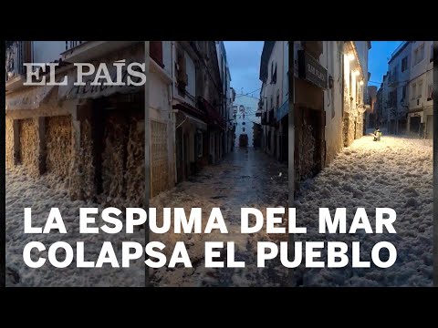 BORRASCA GLORIA: Tossa de Mar se llena de ESPUMA por la SUBIDA del MAR