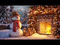 Snowy christmas ambience  traditional instrumental christmas music with a warm fireplace