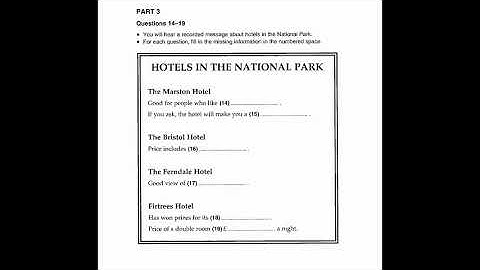 Study English online (B1). Preliminary English Test (PET) Listening Book 3 : Test 3 part 3