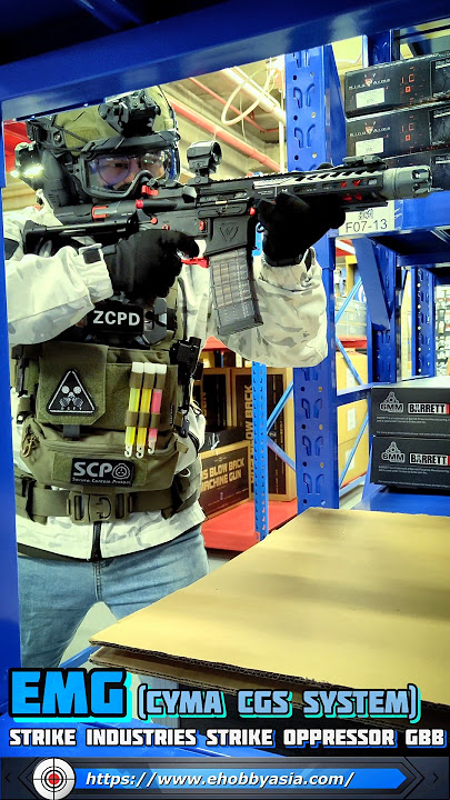 EMG Strike Industries 7 inch AR Strike Oppressor M4 PDW GBB Airsoft Rifle (CYMA CGS System - BK/RD)