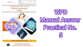 WPD(Web Page Designing) Manual Answer K Scheme msbte Practical No. 5