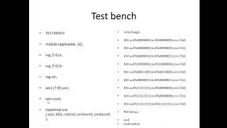 carry ripple adder  |verilog code| carry ripple adder  8bit   testbench code