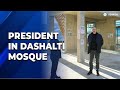 President ilham aliyev examined construction progress of dashalti village mosque