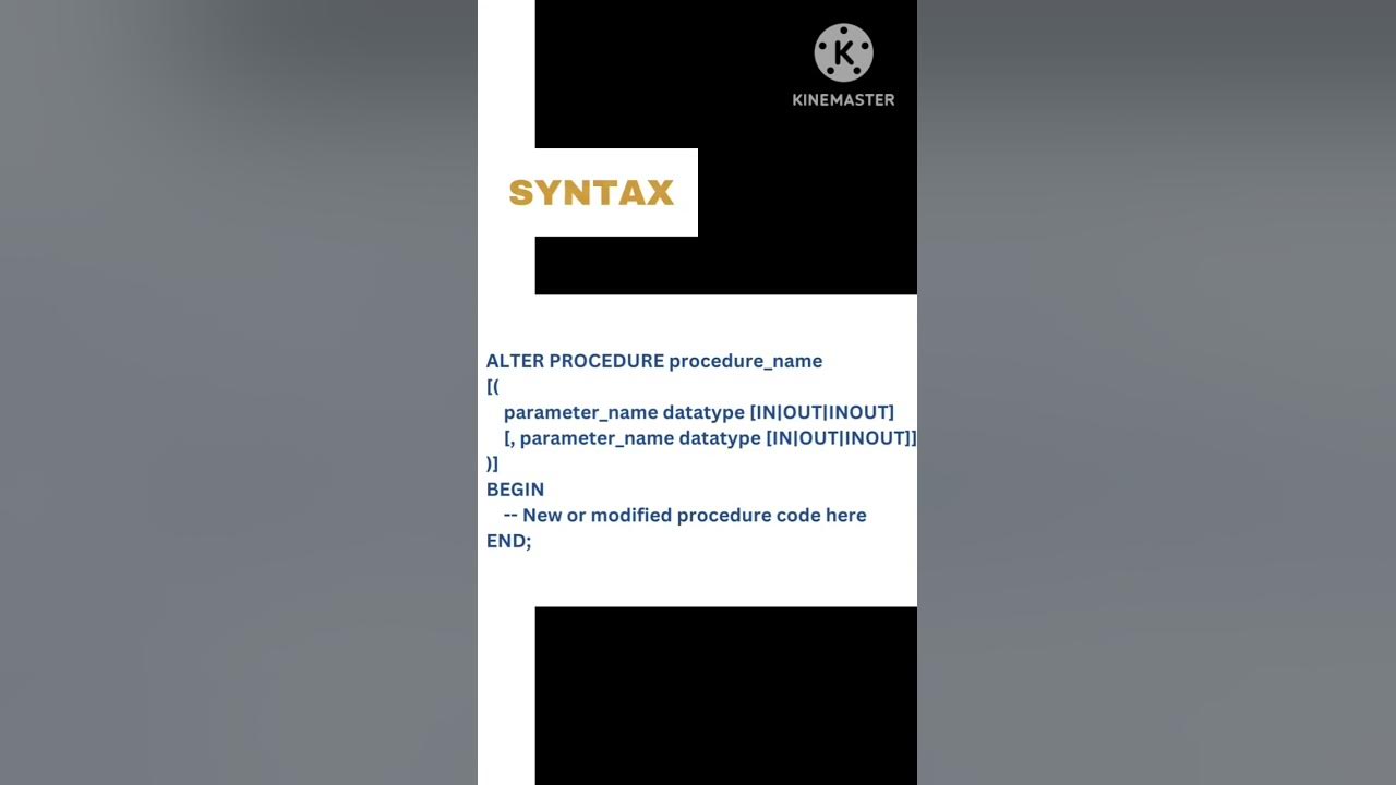 Modified stored procedure youtube