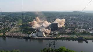 Cheswick power station smokestack implosion