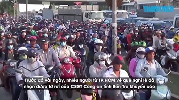 Kẹt xe kinh hoàng tại cầu Rạch Miễu sau kỳ lễ