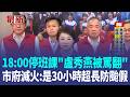 台中「18:00停班課」盧秀燕被罵翻！首創放半天加碼台中市府滅火是「30小時超長防颱假」 台北未達停班課標準 卻放颱風假 蔣萬安：嚴防致災｜三立新聞LIVE
