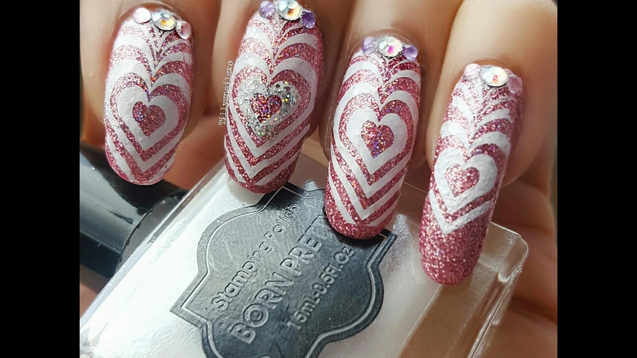 Loose Holo Glitter UberChic Beauty Hearts Stamping Nail Tutorial