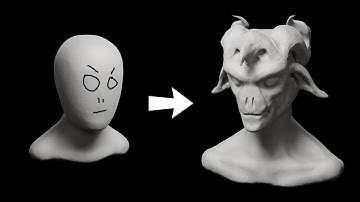 Sculpting in blender timelapse - Creature concept design #2