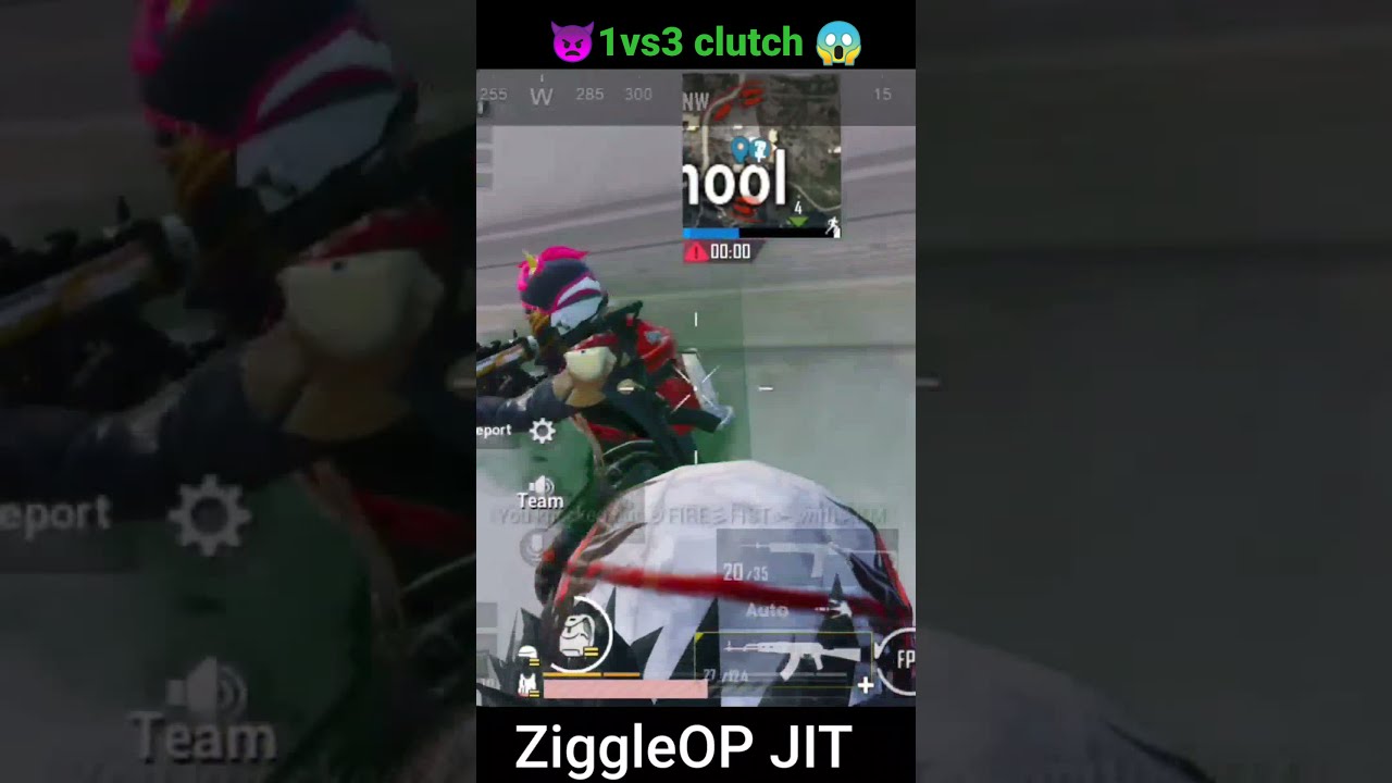 👿1vs3 clutch 😱 short pubg mobile ! ZiggleOP JIT ! 