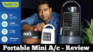 Mini portable Air Cooler 5 watt USB power with Honeycomb pad &amp; Touch Screen - Unboxing &amp; Review