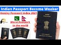 Indian Passport Become a Weaker | Worst and most Powerful Passport in the World | #worldaffairs