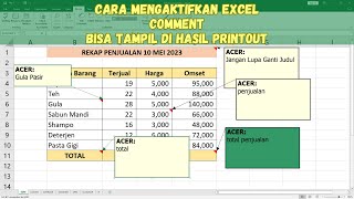How to Use the Comment Feature in Excel, Results Can Also Be Displayed in Print