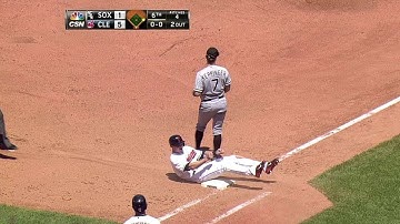 CWS@CLE: Jor. Danks grabs fly ball, doubles up Stubbs