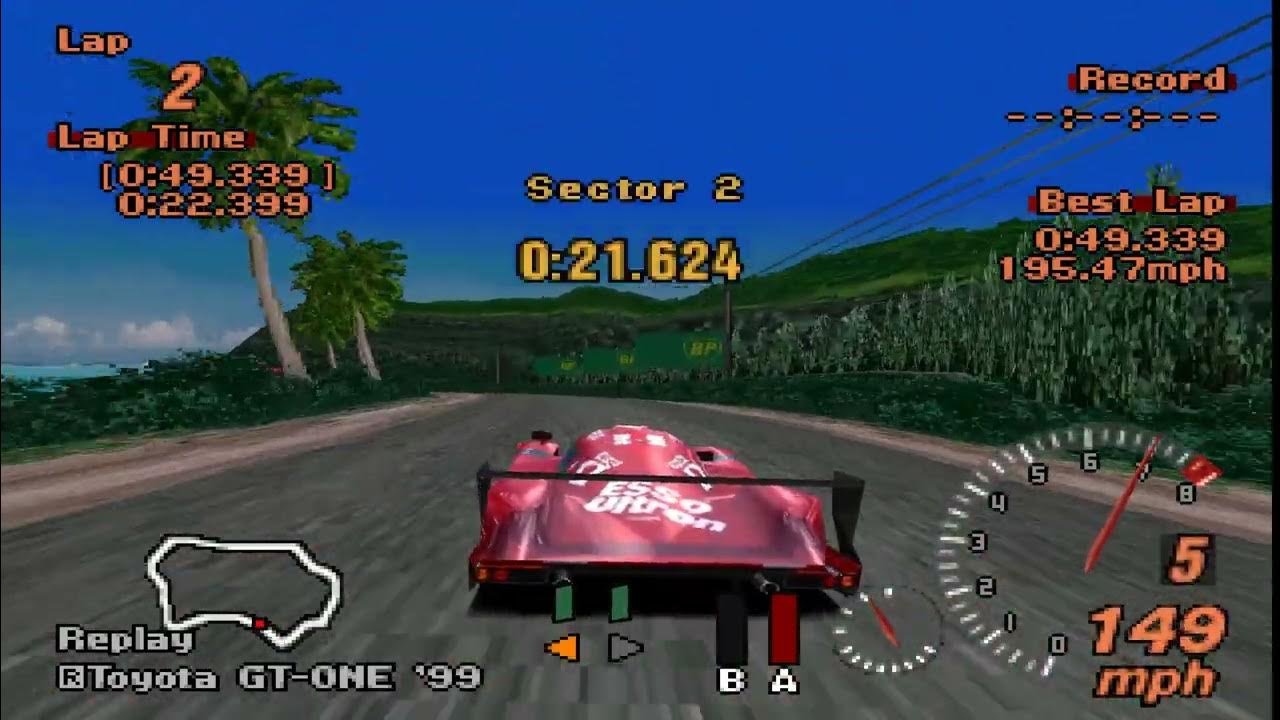 Gran Turismo 2 Hot Laps Tahiti Road ( Toyota GTOne Race Car ) 49.339