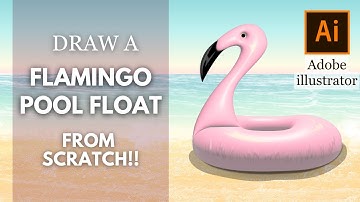 How to Draw a Flamingo Pool Float in Adobe illlustrator l  FOR BEGINNERS!