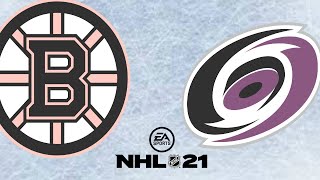 NHL 21 Boston Bruins vs Carolina Hurricanes Full Game CPU VS CPU