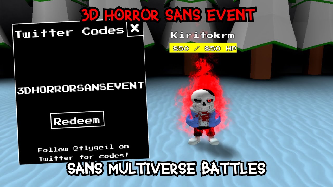 codes for sans multiversal battles roblox