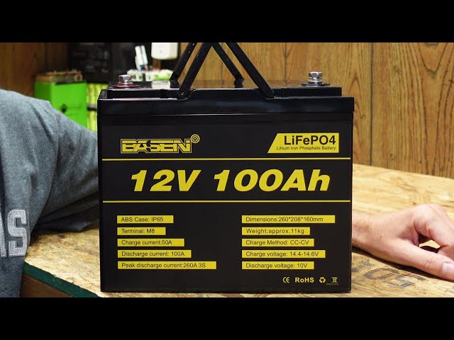 Basen 12V 100Ah LiFePO4 Battery Review, $275/kWh, Includes Bluetooth! 