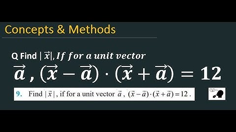 Find mod of x vector ,if for a unit vector a ,(x-a).( x+a)=12 |(x-a).(x+a)=12`, then |x| is equal to