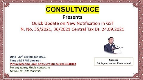 Aadhaar authentication is mandatory for GST Refund |New Notification 35 & 36/2021 CT dt. 24.09.2021