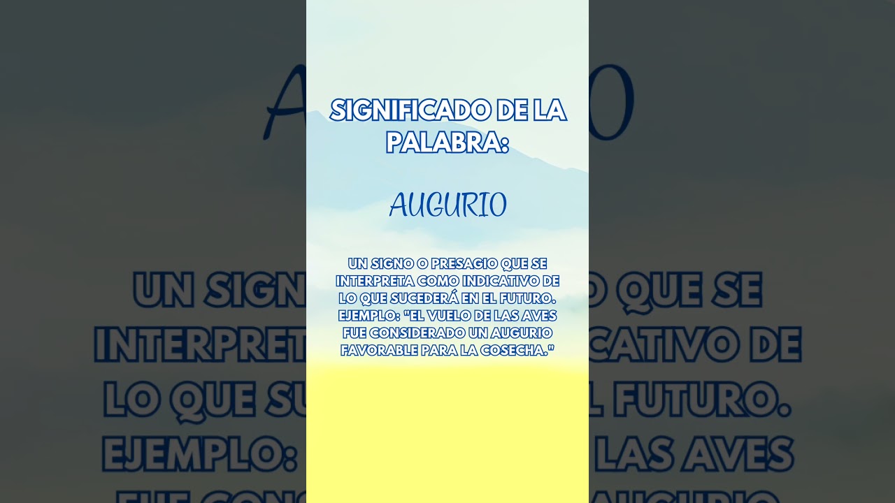 Significado de la palabra augurio