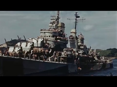 USS San Diego (CL-53) docking at Yokosuka Naval Base, August 30, 1945 -Footage